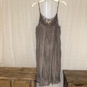 Small tan/brown crochet lace nice outing dress